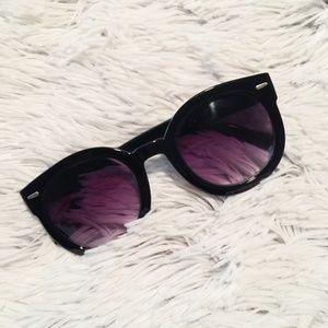 Oversized Round Black Sunglasses